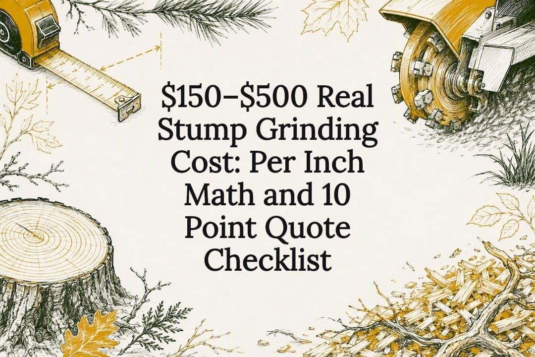 $150–$500 Real Stump Grinding Cost: Per Inch Math and 10 Point Quote Checklist