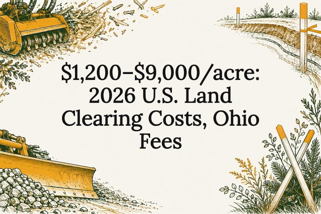 $1,200–$9,000/acre: 2026 U.S. Land Clearing Costs, Ohio Fees